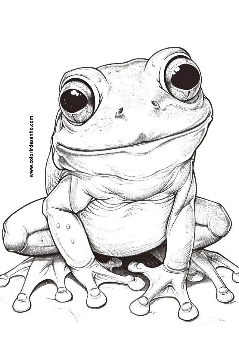 Frog Drawing For Kids To Color 2