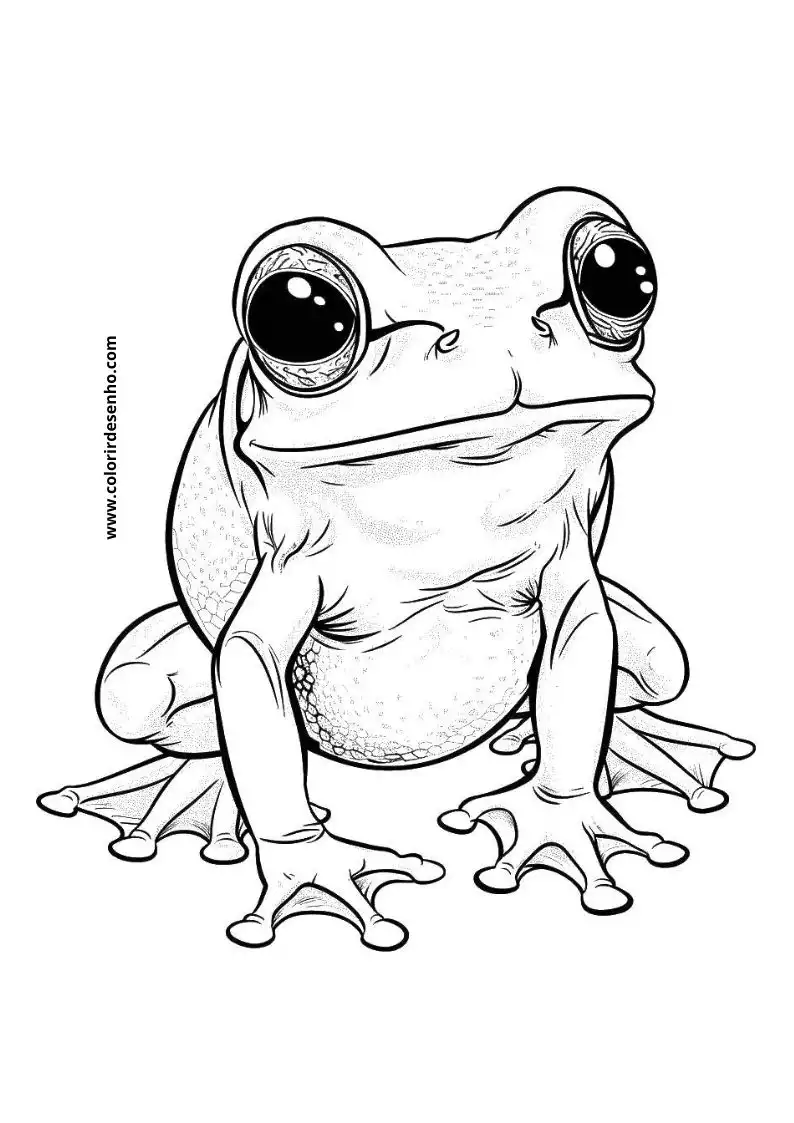 Frog Drawing For Kids To Color 3