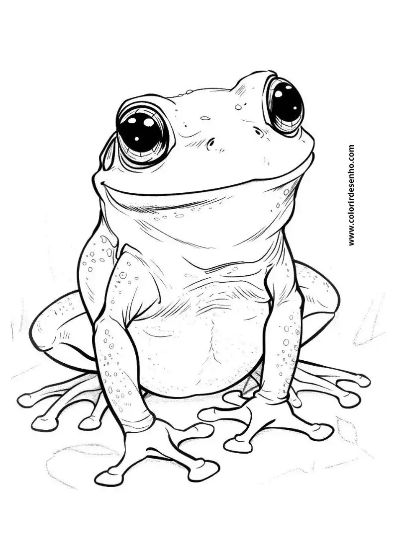 Frog Drawing For Kids To Color 4