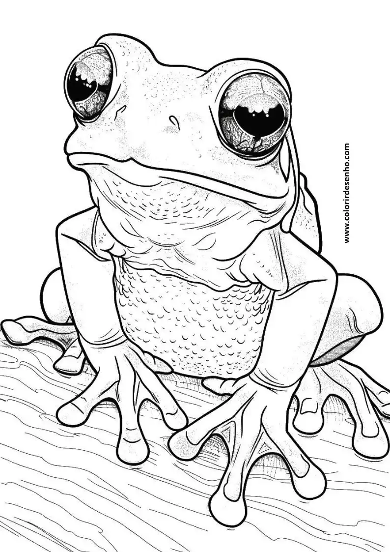 Frog Drawing For Kids To Color 6