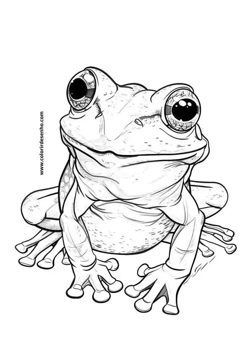 Frog Drawing For Kids To Color 7