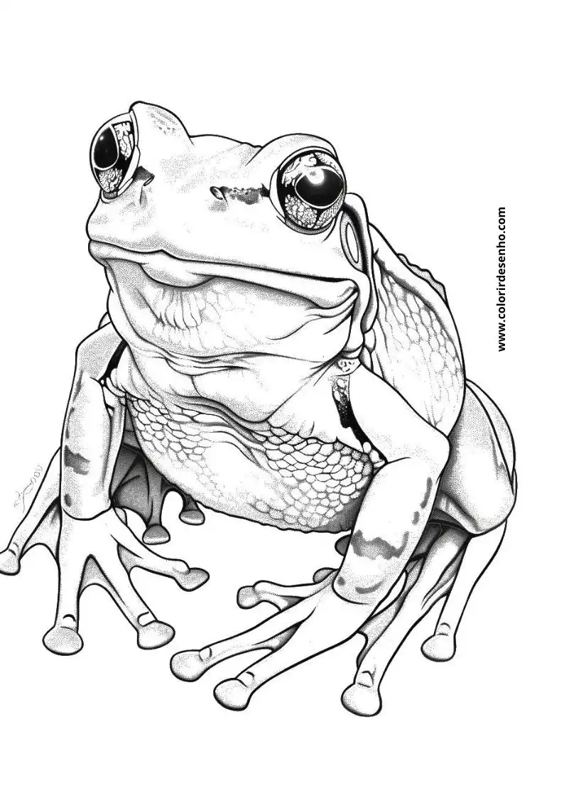 Frog Drawing For Kids To Color 8