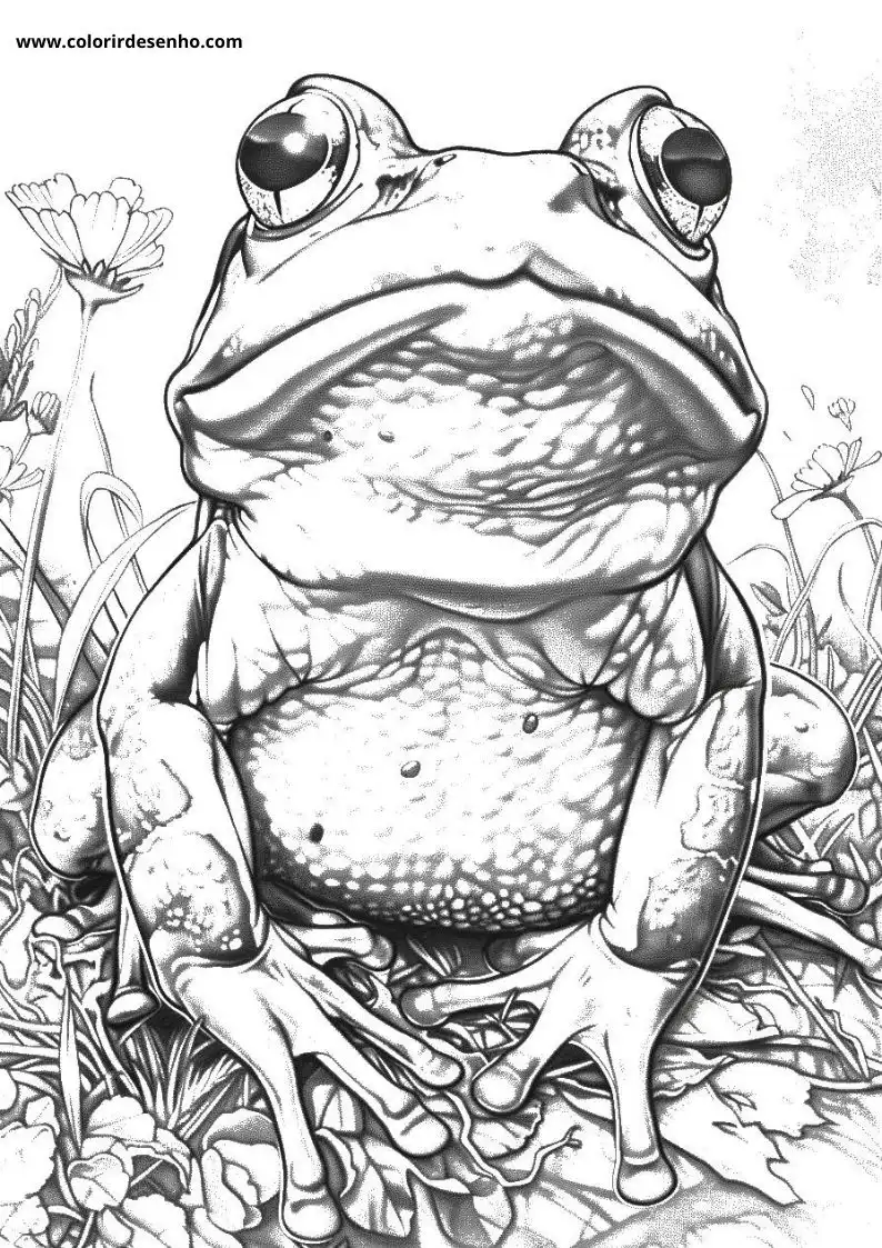 Frog Drawing For Kids To Color 9