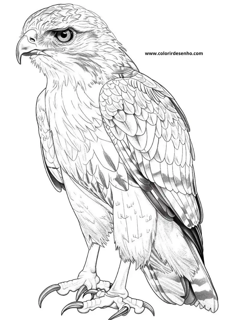 Hawk Coloring Pages For Kids And Adults 1