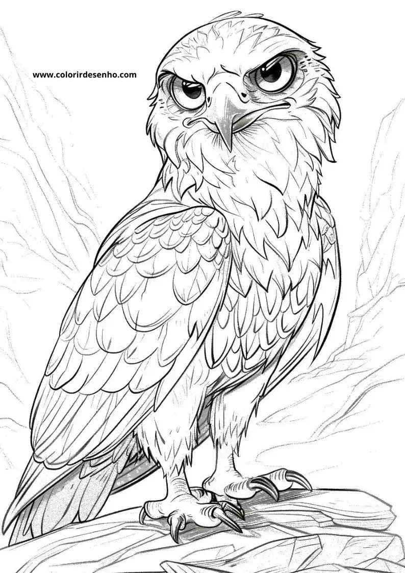 Hawk Coloring Pages For Kids And Adults 2