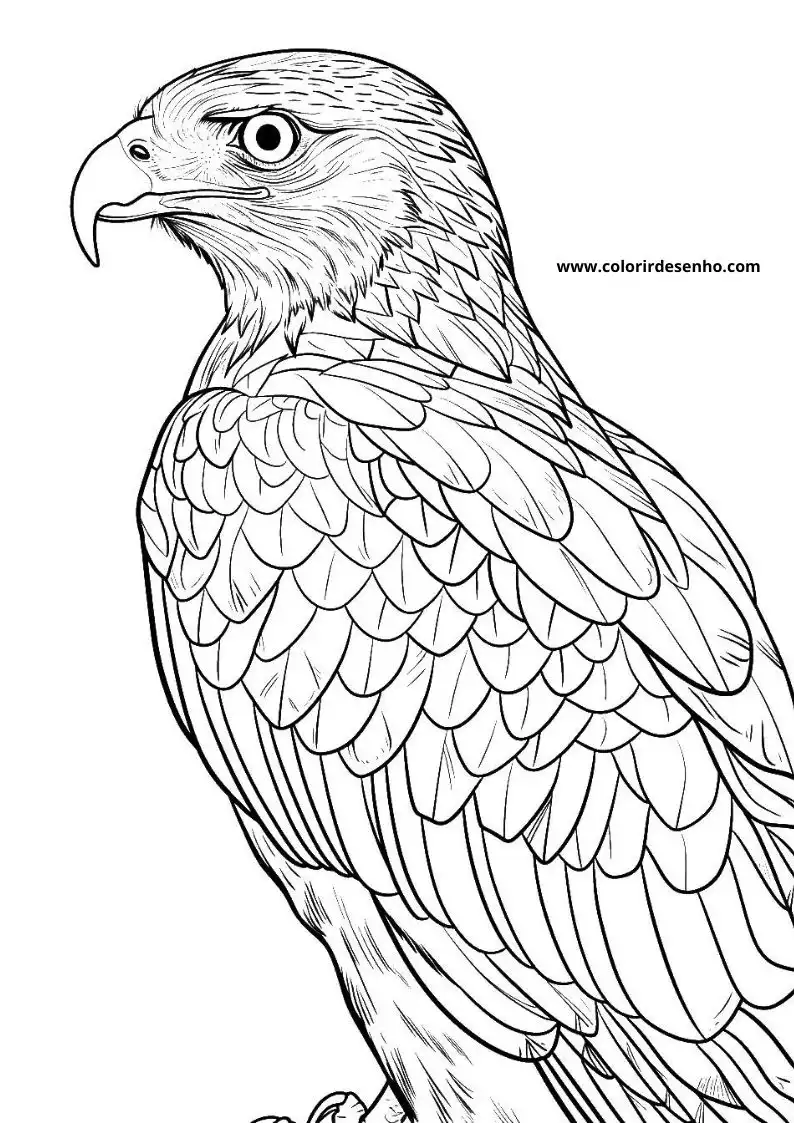 Hawk Coloring Pages For Kids And Adults 4