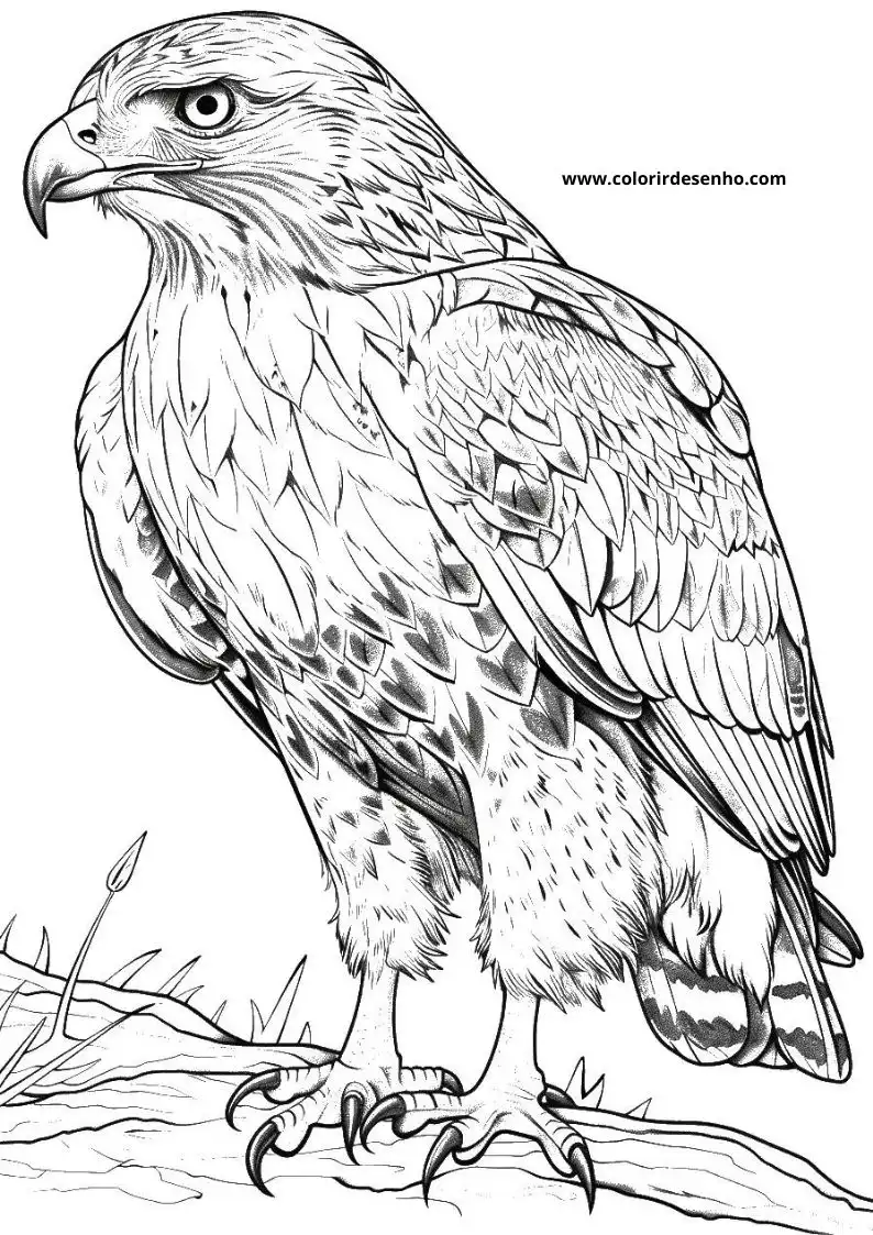 Hawk Coloring Pages For Kids And Adults 6