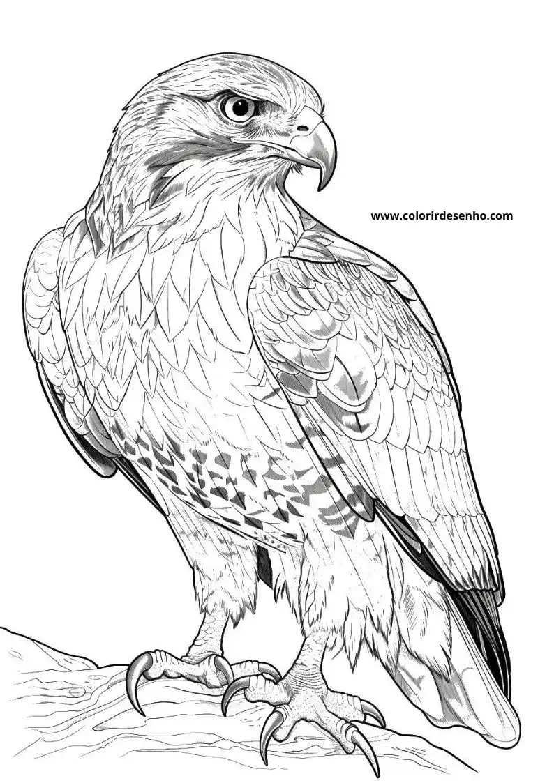 Hawk Drawing For Kids To Color 3