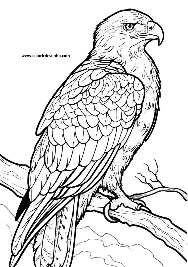 Hawk Drawing For Kids To Color 4