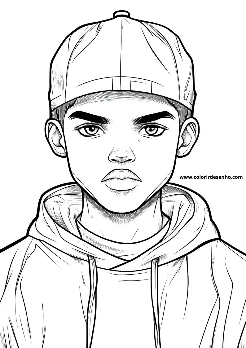 Hip Hop Coloring Page Outline 1