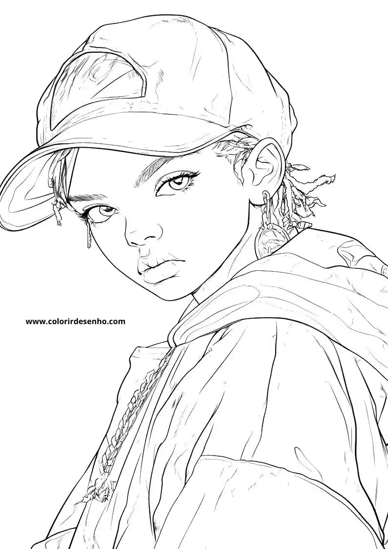 Hip Hop Coloring Page Outline 11