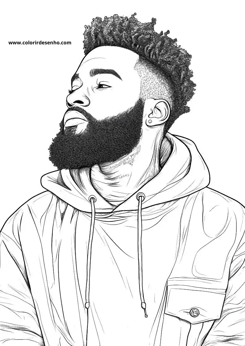 Hip Hop Coloring Page Outline 3