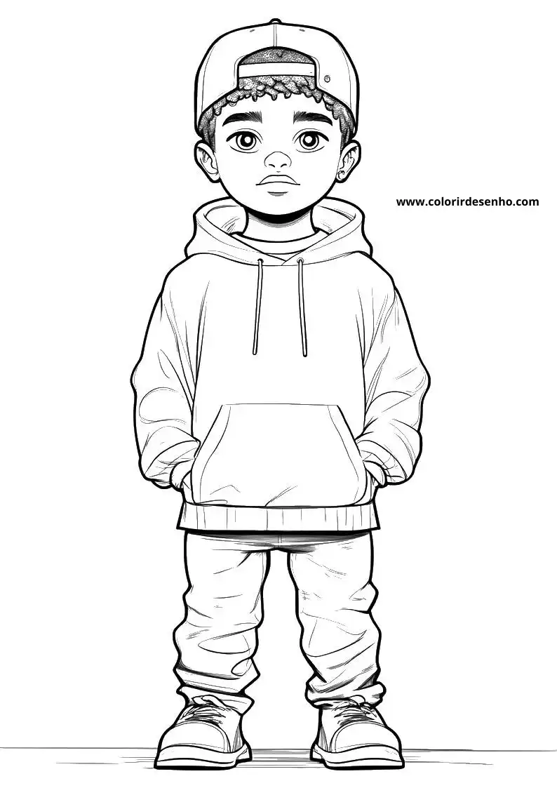 Hip Hop Coloring Page Outline 4