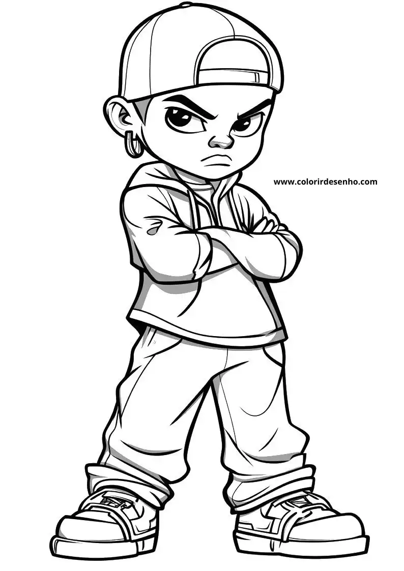Hip Hop Coloring Page Outline 5