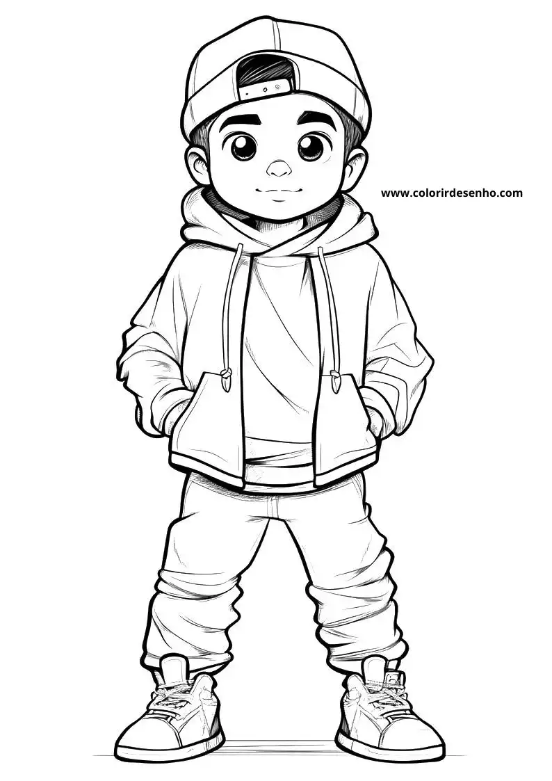 Hip Hop Coloring Page Outline 6