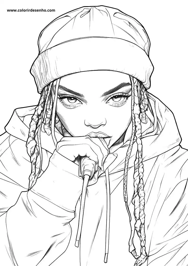 Hip Hop Coloring Page Outline 7