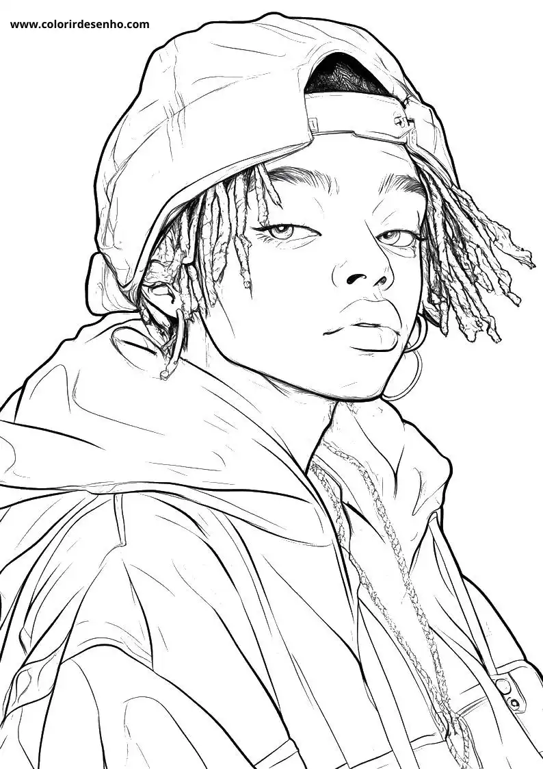 Hip Hop Coloring Page Outline 8