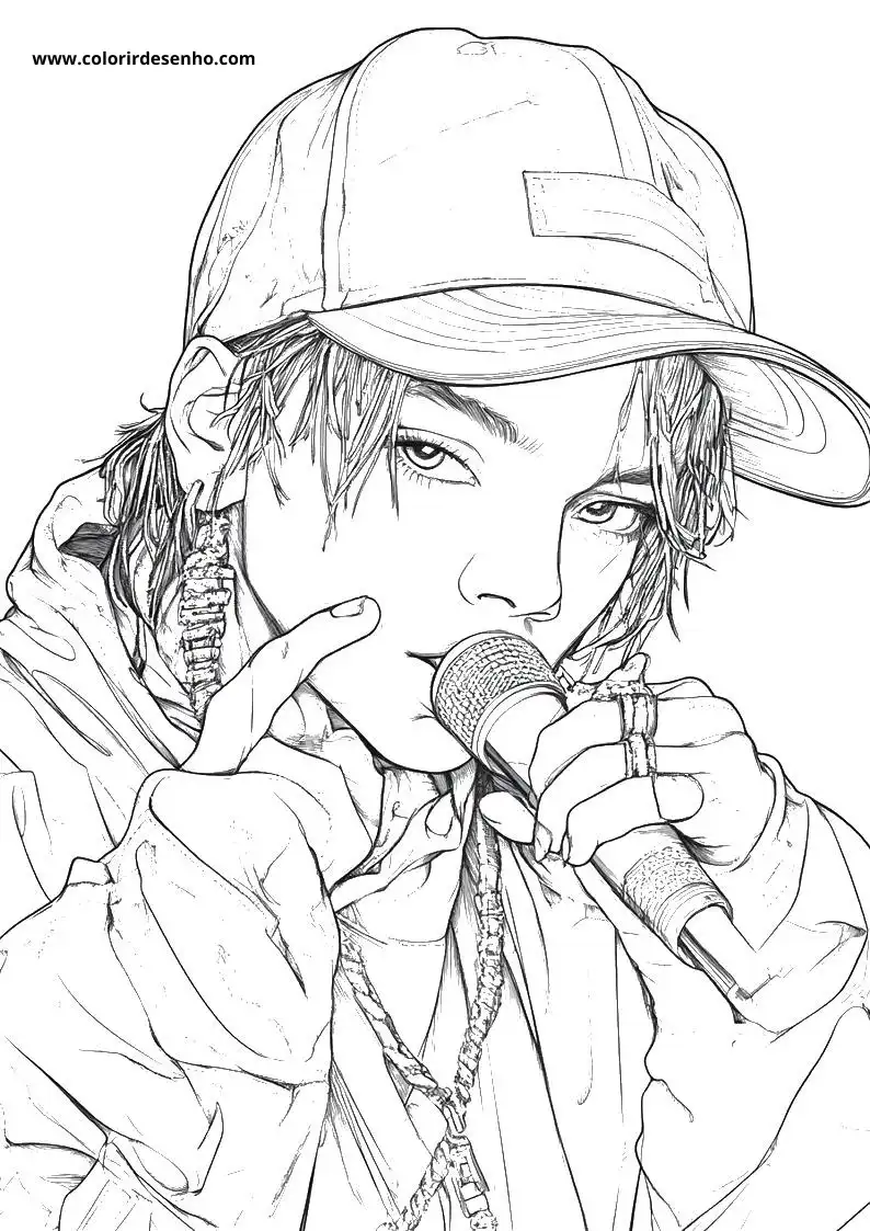 Hip Hop Coloring Page Outline 9