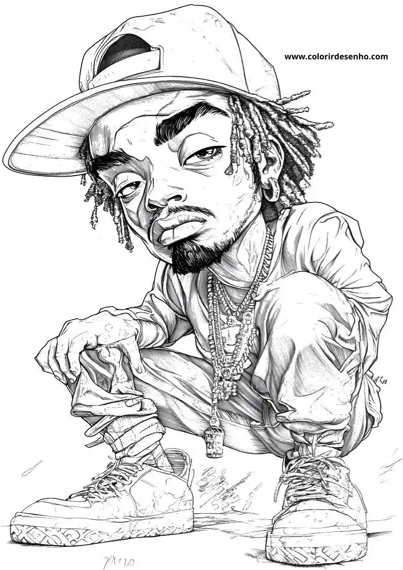 Hip Hop Free Printable Coloring Pages 6