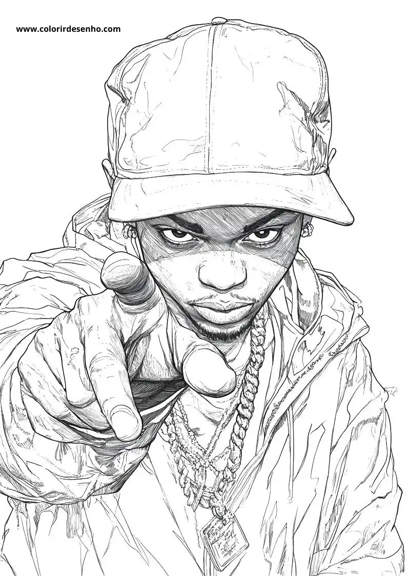 Hip Hop Picture Coloring Pages 8
