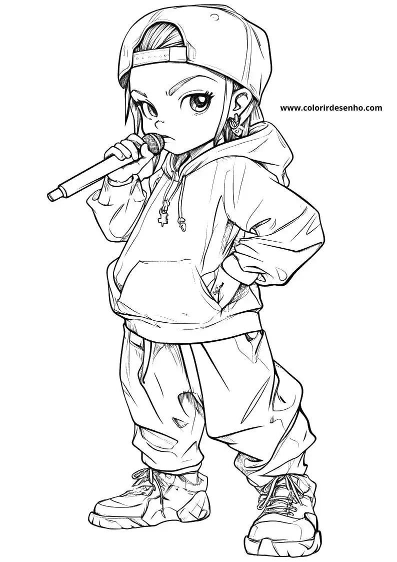 Hip Hop Picture Coloring Pages 9