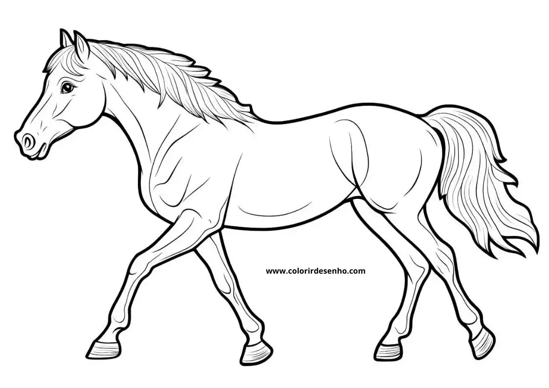 Horse Drawing For Kids To Color 5