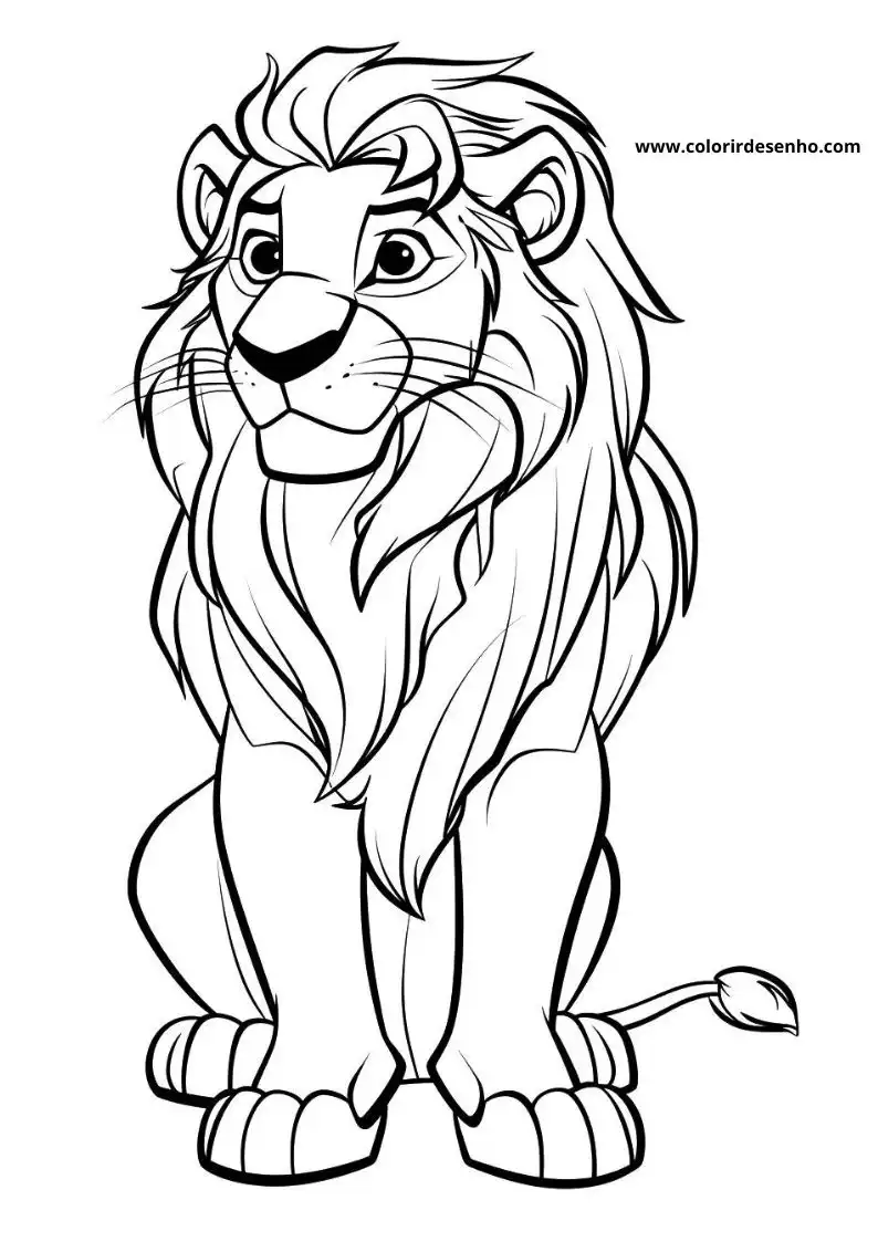 Lion Coloring Page Outline 9