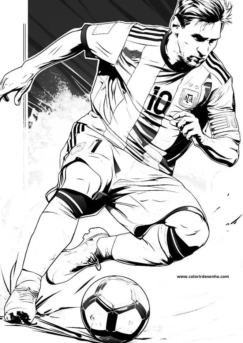 Lionel Messi Coloring Pages For Kids And Adults 10