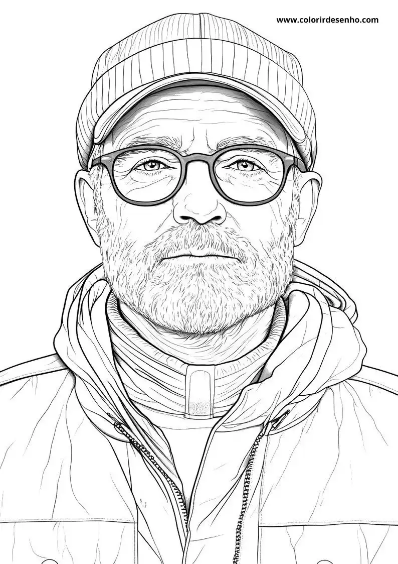 Man Coloring Page Outline 1