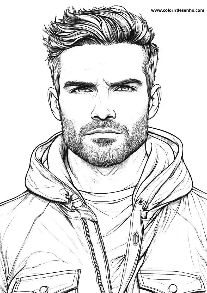 Man Coloring Page Outline 3