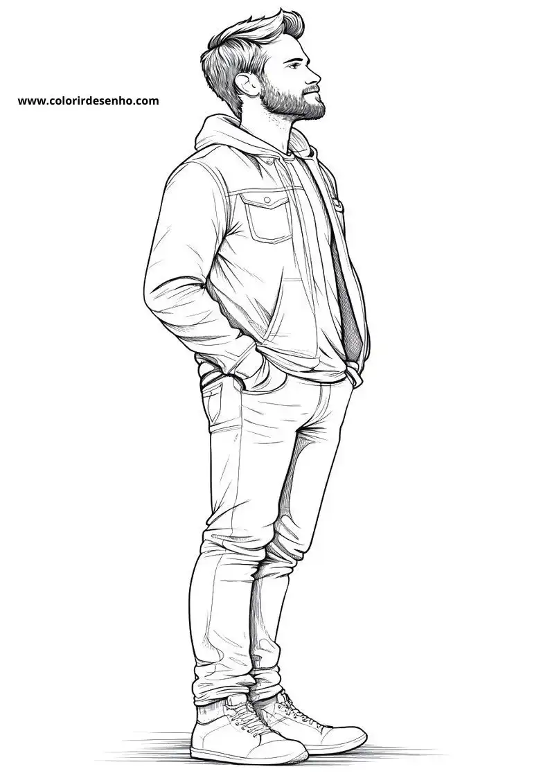 Man Coloring Page Outline 4