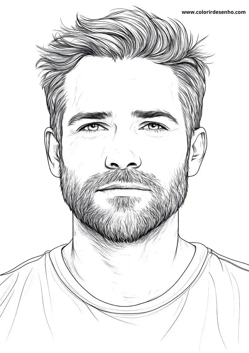 Man Coloring Page Outline 6