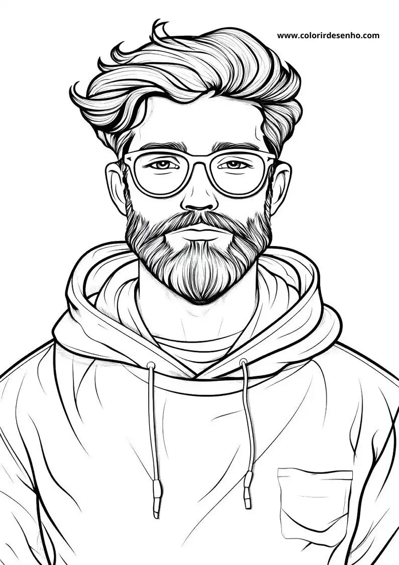 Man Coloring Page Outline 7