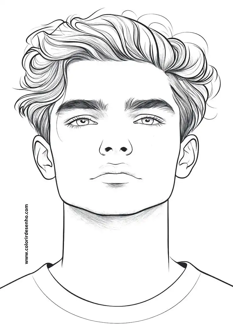 Man’s Face Coloring Pages For Kids And Adults 6
