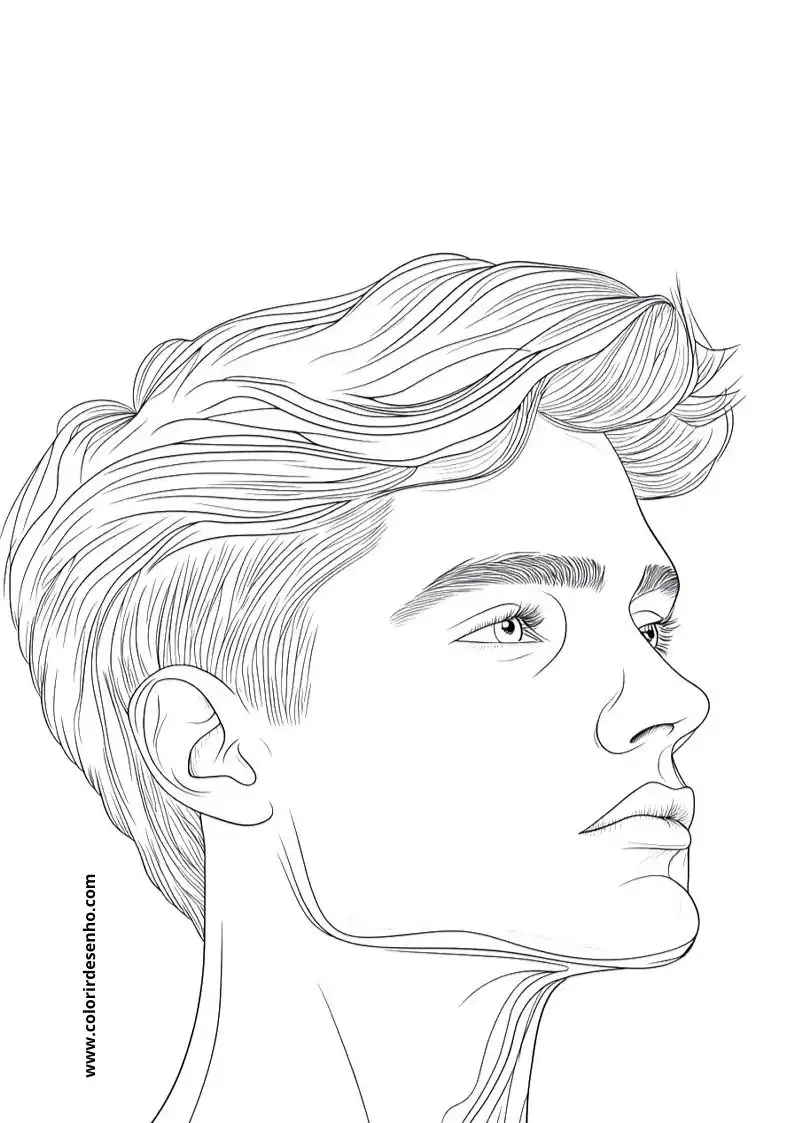 Man’s Face Coloring Pages For Kids And Adults 7