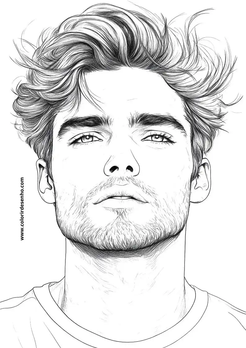 Man’s Face Coloring Sheet 6