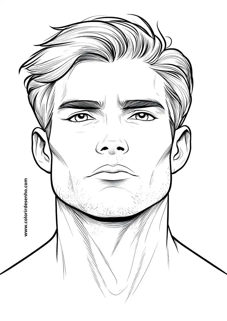 Man's Face Coloring Pages (258+ Free Printables) 86 Mans Face Drawing 22420