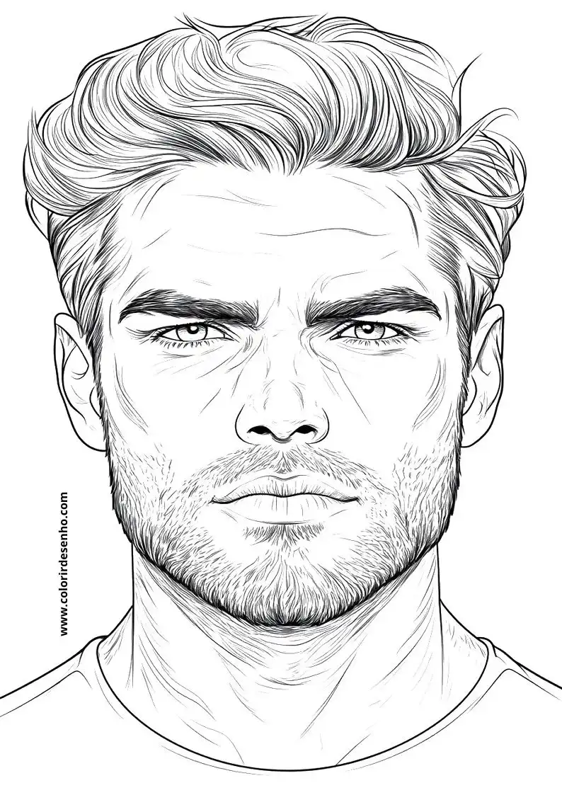 Man’s Face Free Printable Coloring Pages 7