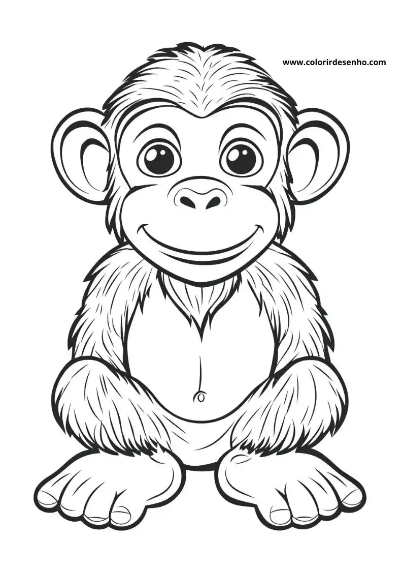 Monkey Coloring Pages 12