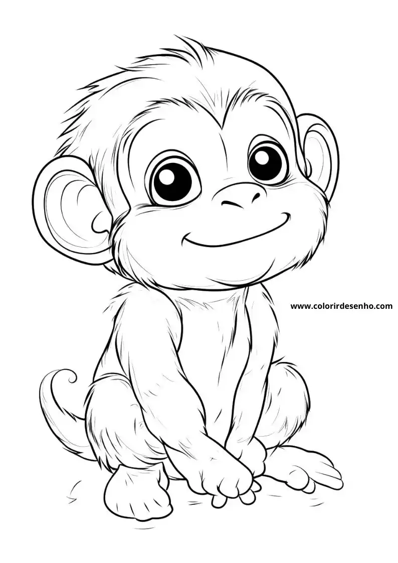 Monkey Free Printable Coloring Pages 8