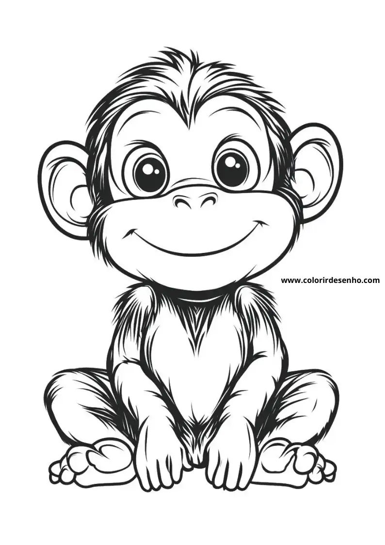 Monkey Picture Coloring Pages 1