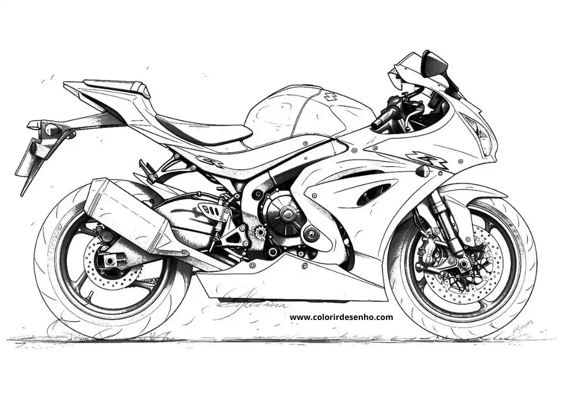 Motorcycle Free Printable Coloring Pages 7