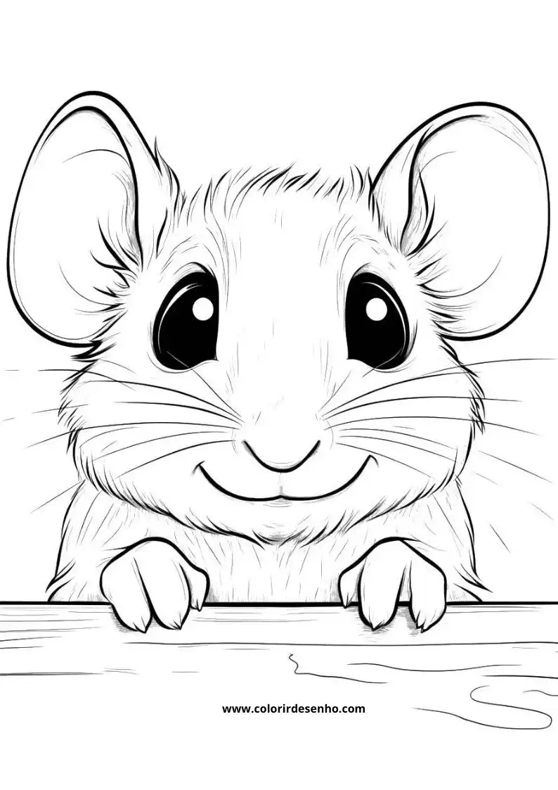 Mouse Coloring Page Outline 1