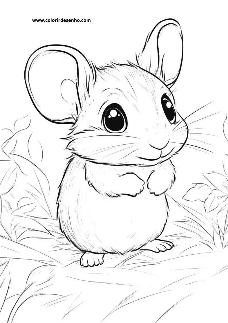 Mouse Coloring Page Outline 2