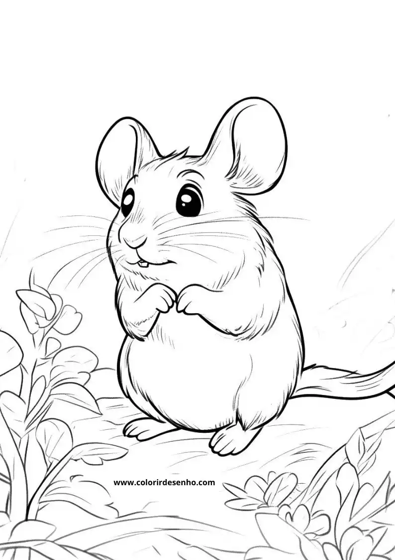 Mouse Coloring Page Outline 3