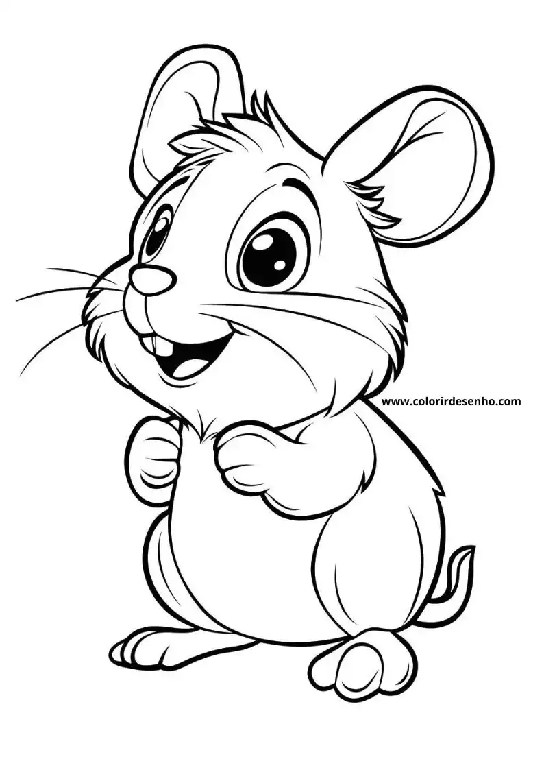 Mouse Coloring Page Outline 4