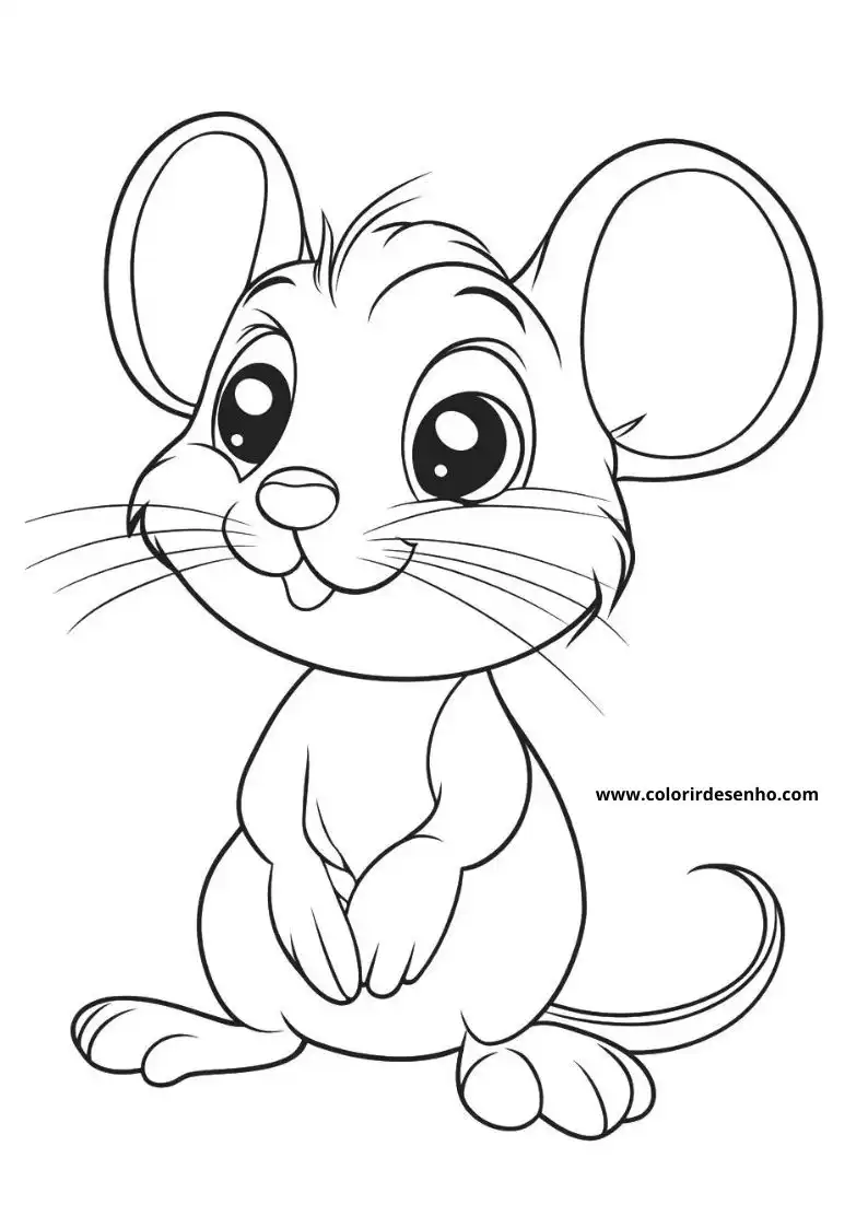 Mouse Coloring Page Outline 6