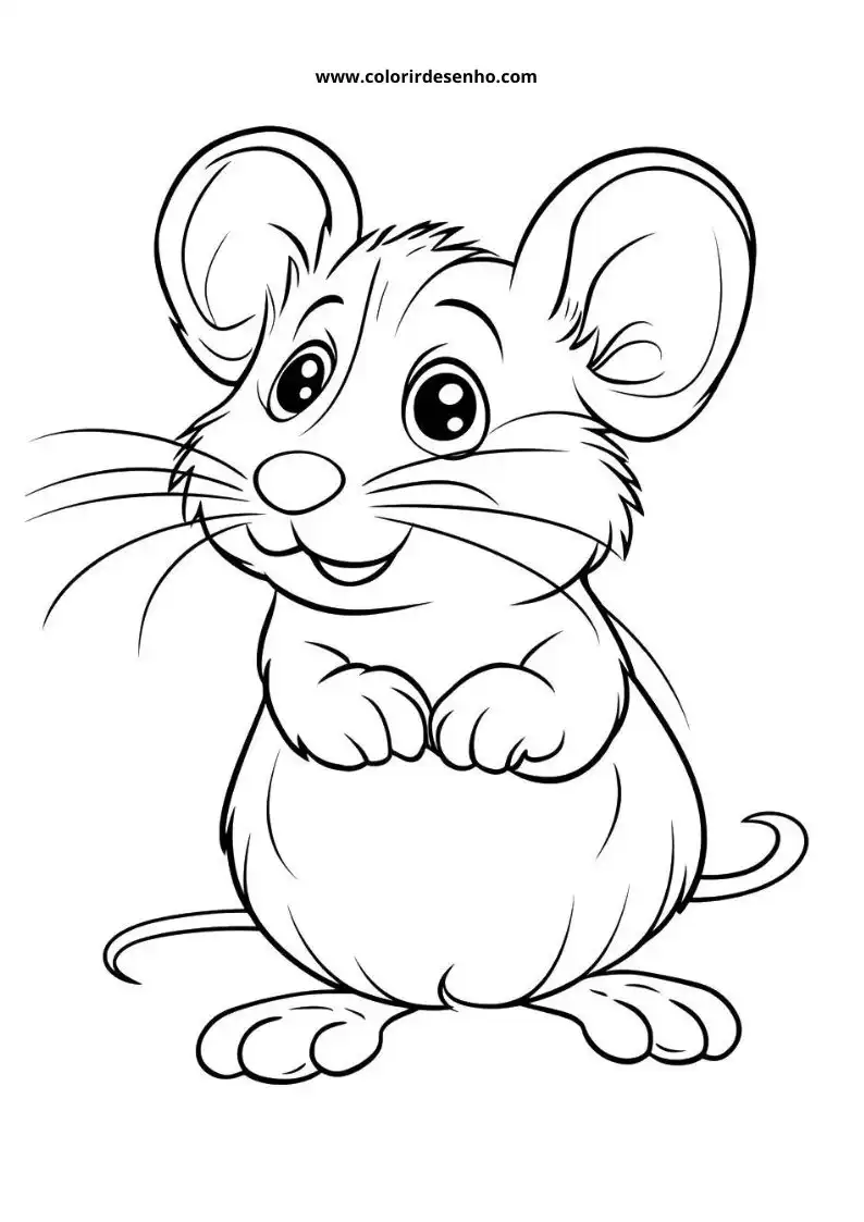 Mouse Coloring Page Outline 8