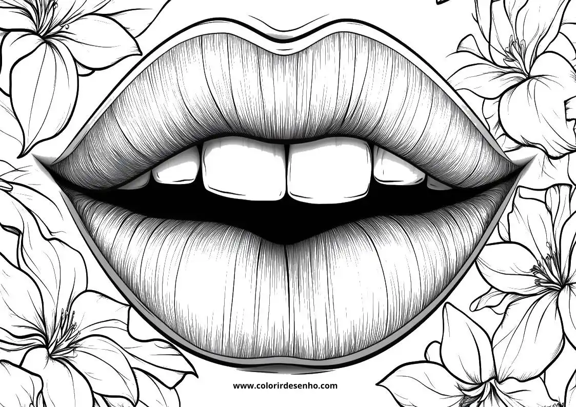 Mouth Coloring Page Outline 1