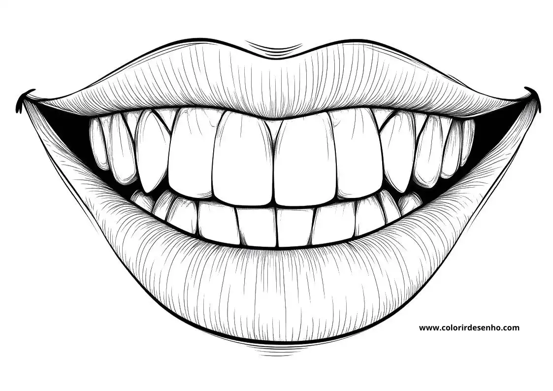 Mouth Coloring Page Outline 2
